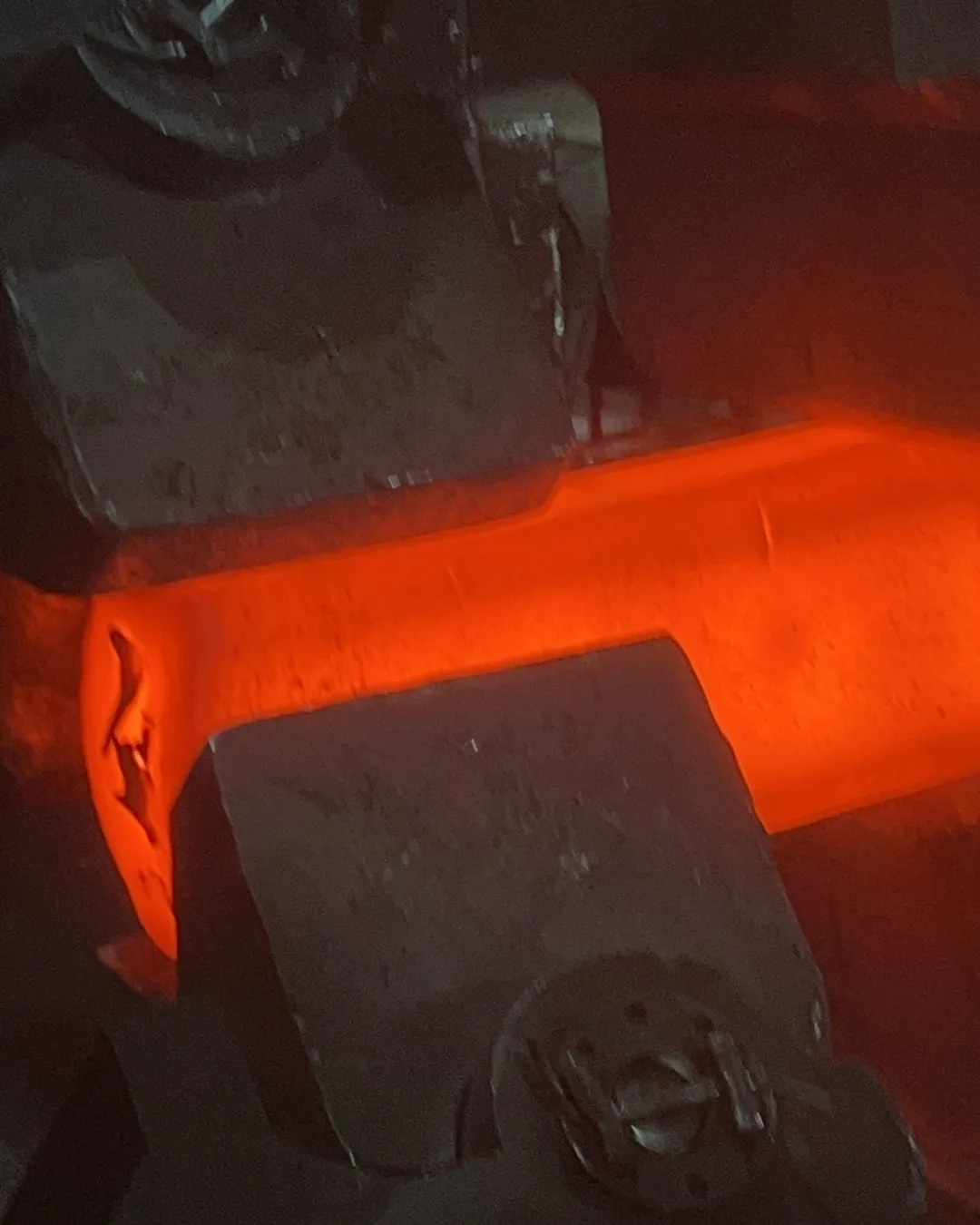 Hot billet under the press