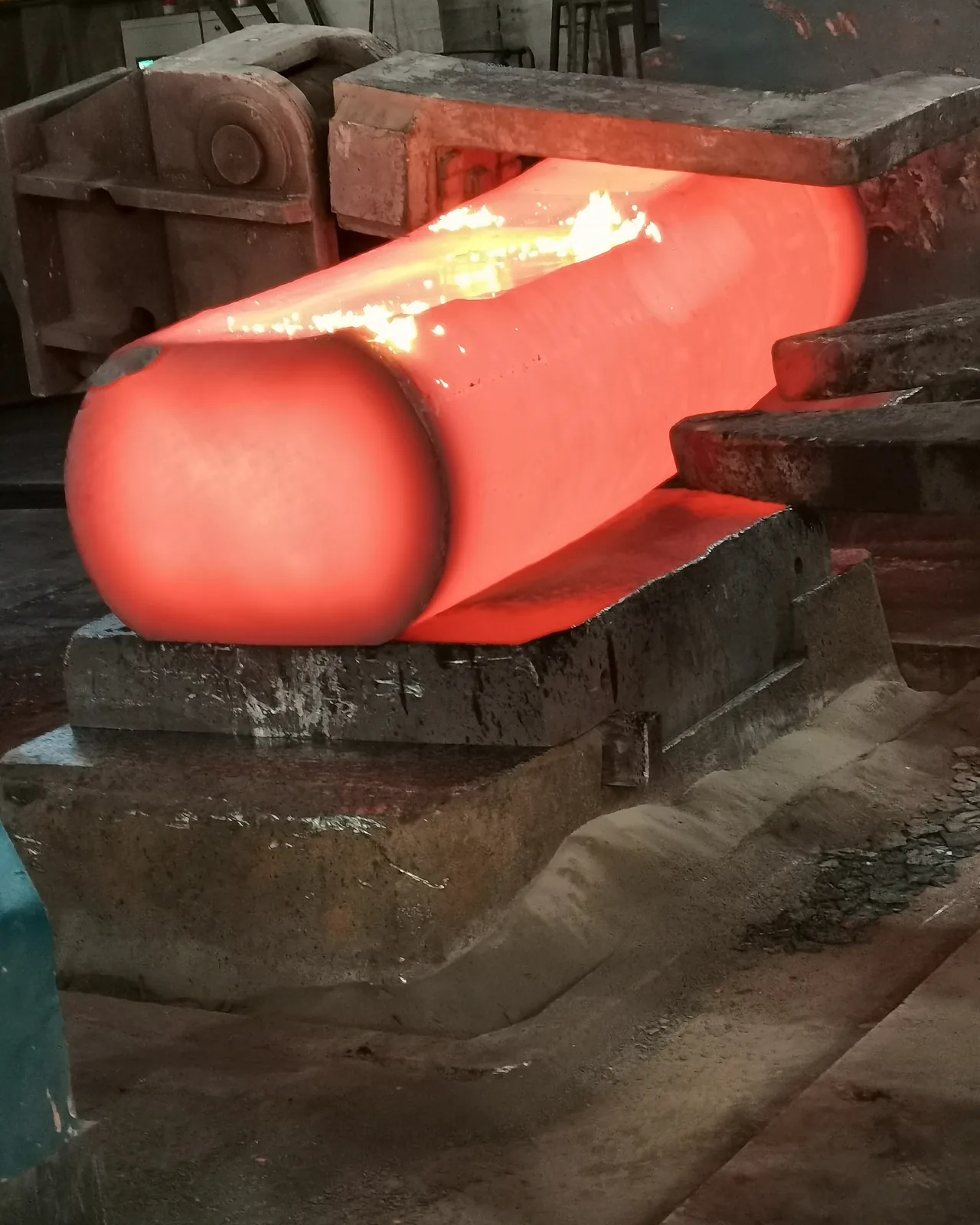 Billet leaving the die